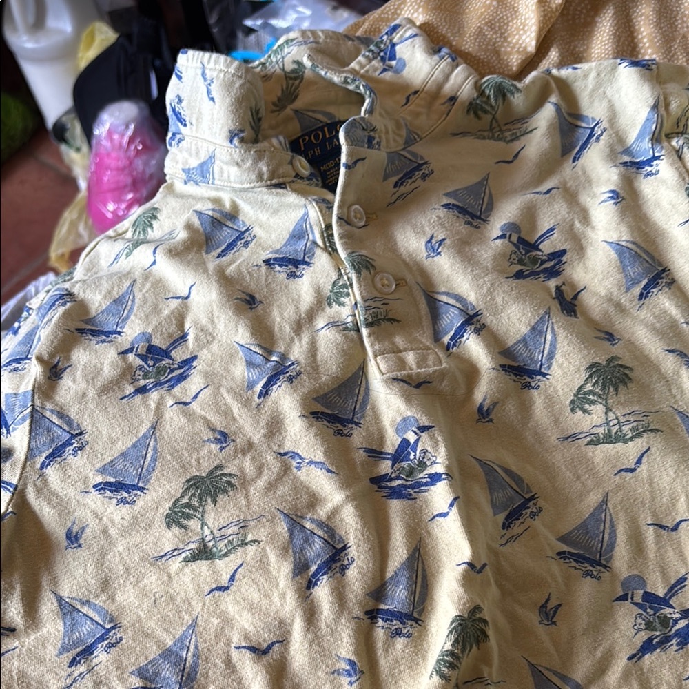 Ralph Lauren Kids Matching Set - Tan and Blue